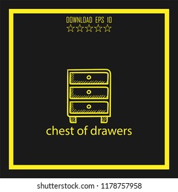 chest of drawers sketch vector icon