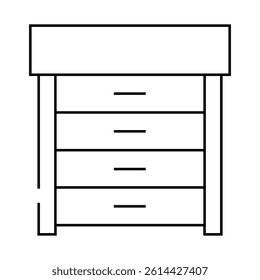 chest of drawers top view line icon vector. chest of drawers top view sign. isolated contour symbol black illustration