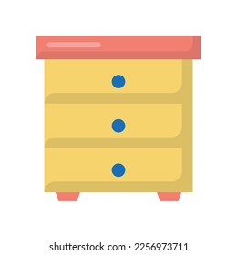Chest of Drawers Vector Flat Icon Design illustration. Furniture Symbol on White background EPS 10 File