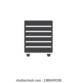 Chest of drawers vector icon. filled flat sign for mobile concept and web design. Bedside dresser, commode glyph icon. Symbol, logo illustration. Pixel perfect vector graphics