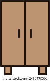 Chest of drawers vector icon illustration