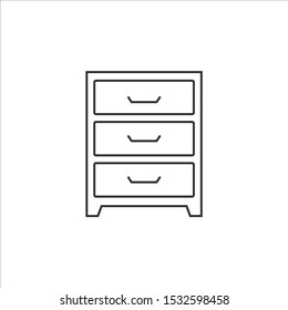 Chest Drawers Vector Sketch Icon Isolated Stock Vector (Royalty Free ...