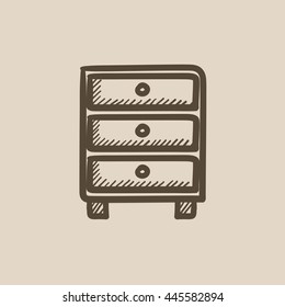 Chest of drawers vector sketch icon isolated on background. Hand drawn Chest of drawers icon. Chest of drawers sketch icon for infographic, website or app.