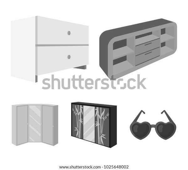 Chest Drawers Wardrobe Mirror Corner Cabinet Stock Vector Royalty