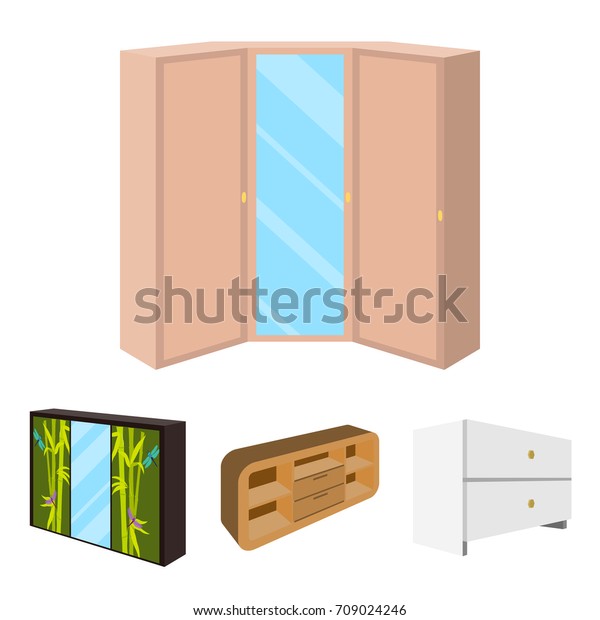 Chest Drawers Wardrobe Mirror Corner Cabinet Stock Vector Royalty