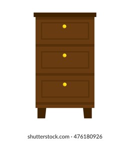 chest of drawers wooden cabinet home furniture bedroom vector illustration
