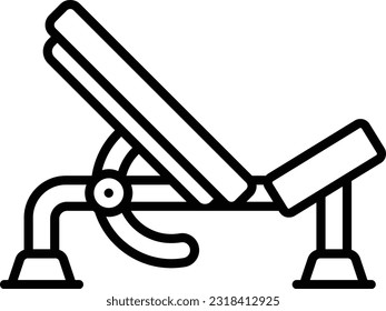 Chest Exercise Equipment vector outline icon design, Healthy lifestyle symbol, Calisthenics sign, Circuit training equipment stock illustration, Adjustable Gym Bench concept