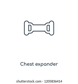 Chest expander concept line icon. Linear Chest expander concept outline symbol design. This simple element illustration can be used for web and mobile UI/UX.