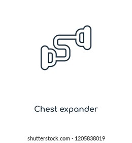 Chest expander concept line icon. Linear Chest expander concept outline symbol design. This simple element illustration can be used for web and mobile UI/UX.