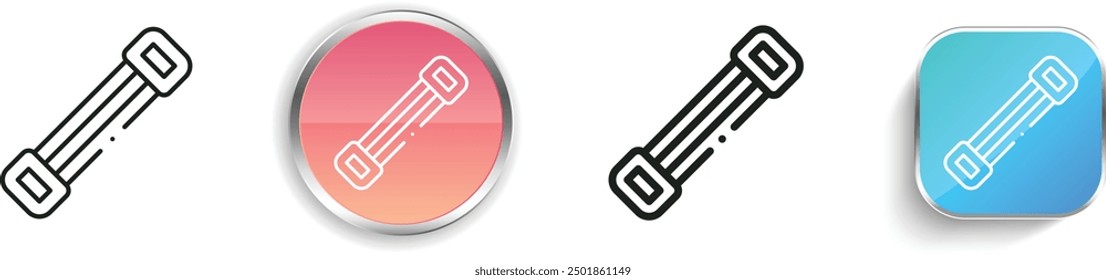 Icono de expansor de pecho. Diseño de estilo lineal delgado, regular y de Botón aislado sobre fondo blanco