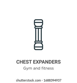 Chest expanders outline vector icon. Thin line black chest expanders icon, flat vector simple element illustration from editable gym and fitness concept isolated stroke on white background