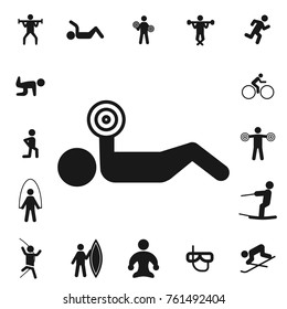 chest. fitness collection, kinds of sports. Simple icon set on white background.