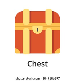 Ilustración del vector plano de pecho. Un solo objeto. Icono de diseño en fondo blanco