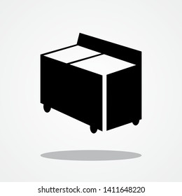 Chest Freezer Icon with Gray Shadow
