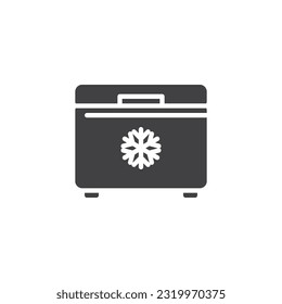 Chest freezer vector icon. filled flat sign for mobile concept and web design. Freezer glyph icon. Symbol, logo illustration. Vector graphics