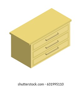 Chest in front of  isometric  Vector illustration
