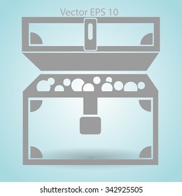 chest of gold and money vector illustration