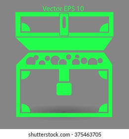 chest of gold and money vector illustration