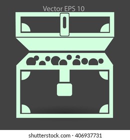chest of gold and money vector illustration