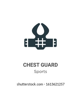 Chest guard glyph icon vector on white background. Flat vector chest guard icon symbol sign from modern sports collection for mobile concept and web apps design.