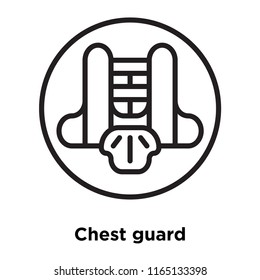 Chest guard icon vector isolated on white background, Chest guard transparent sign , linear sport symbols