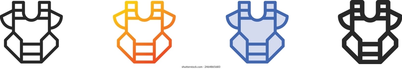 chest guard icon.Thin Linear, Gradient, Blue Stroke and bold Style Design Isolated On White Background