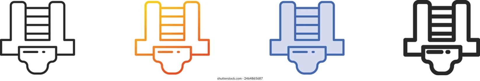 chest guard icon.Thin Linear, Gradient, Blue Stroke and bold Style Design Isolated On White Background