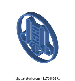 Chest guard isometric left top view 3D icon