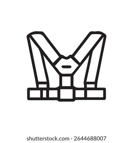 Uma ilustração de arnês torácico mostrando design e funcionalidade modernos. Ideal para transmitir temas de segurança, inovação e soluções de equipamentos em aventuras ao ar livre.