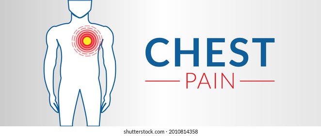 Chest or Hearth Pain Banner Illustration