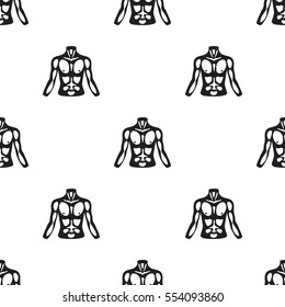 Chest icon in black style isolated on white background. Part of body pattern stock vector illustration.