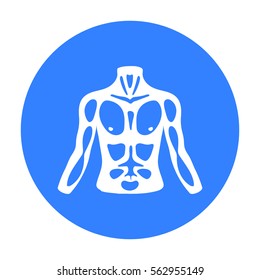 Chest icon in black style isolated on white background. Part of body symbol stock vector illustration.