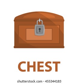 Chest icon cartoon. Singe western icon from the wild west collection.