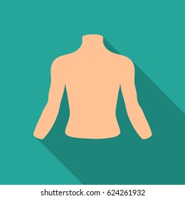 Chest icon in flat style isolated on white background. Part of body symbol stock vector illustration.