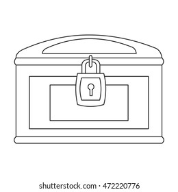 Chest icon line. Singe western icon from the wild west set.