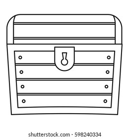 Chest icon. Outline illustration of chest vector icon for web