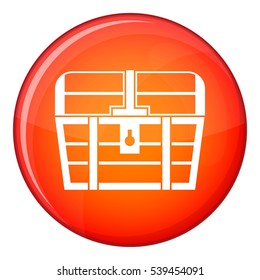 Chest icon in red circle isolated on white background vector illustration