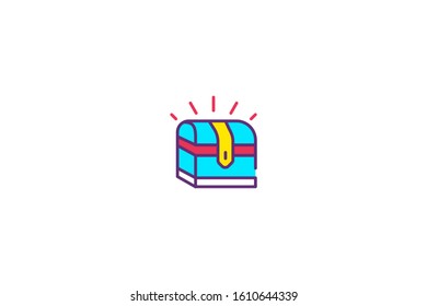 Chest icon in trendy flat style isolated on white background vector illustration