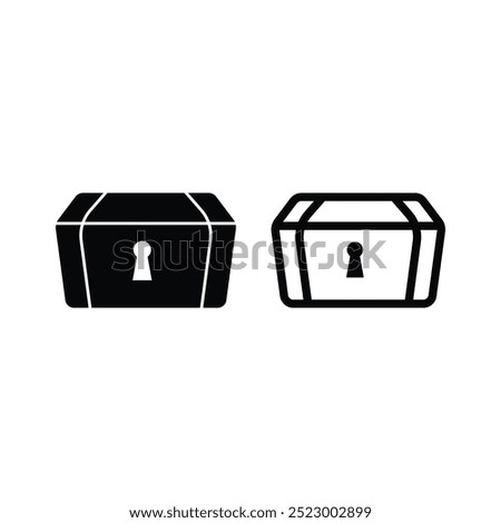 chest icon vector design silhouette and outline style