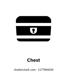Chest icon vector isolated on white background, logo concept of Chest sign on transparent background, filled black symbol