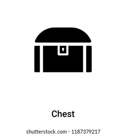 Chest icon vector isolated on white background, logo concept of Chest sign on transparent background, filled black symbol