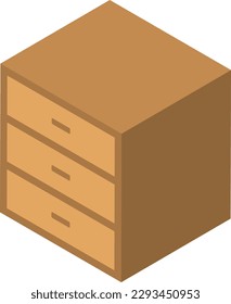 A chest isolated vector illustration.