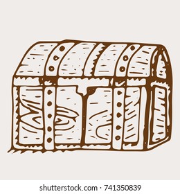 Chest isolated vector illustration