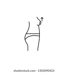 chest up line icon on white background