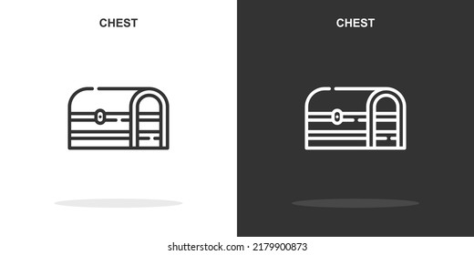 chest line icon. Simple outline style.chest linear sign. Vector illustration isolated on white background. Editable stroke EPS 10