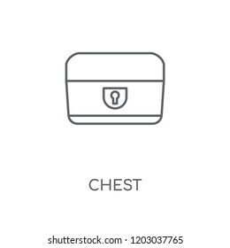 Chest linear icon. Chest concept stroke symbol design. Thin graphic elements vector illustration, outline pattern on a white background, eps 10.