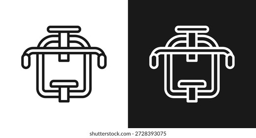 Icono de la máquina del pecho en estilo blanco y negro de la línea
