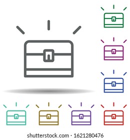 Chest in multi color style icon. Simple thin line, outline vector of seaside icons for ui and ux, website or mobile application