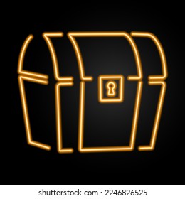 chest neon sign, modern glowing banner design, colorful modern design trends on black background. Vector illustration.