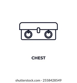 chest  outline icon. Linear vector from furniture concept. Thin line chest  icon isolated on white background